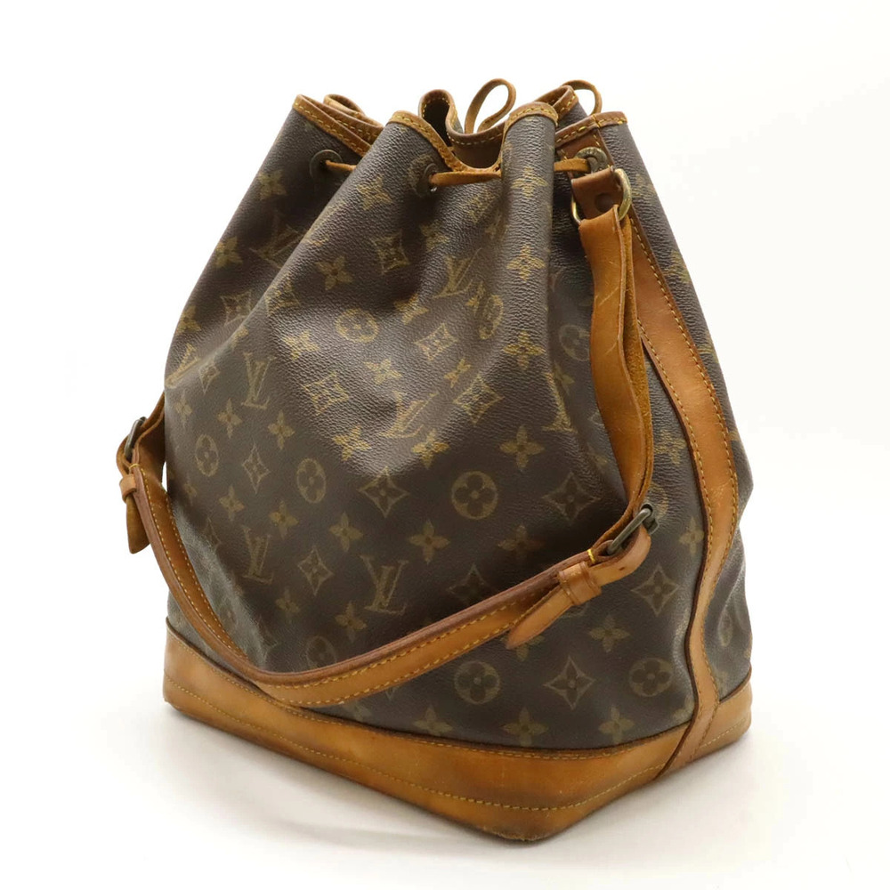Louis Vuitton Monogram Drawstring Shoulder Noe Hobo Bag Brown